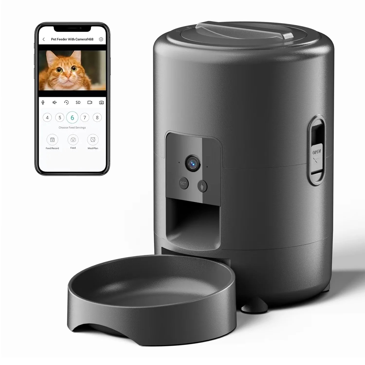 2L Camera Pet Feeder Timing Smart Automatic Feeder For Cats Dog Button WIFI APP Video Intelligent Dry Food Dispenser Dog Bowl
