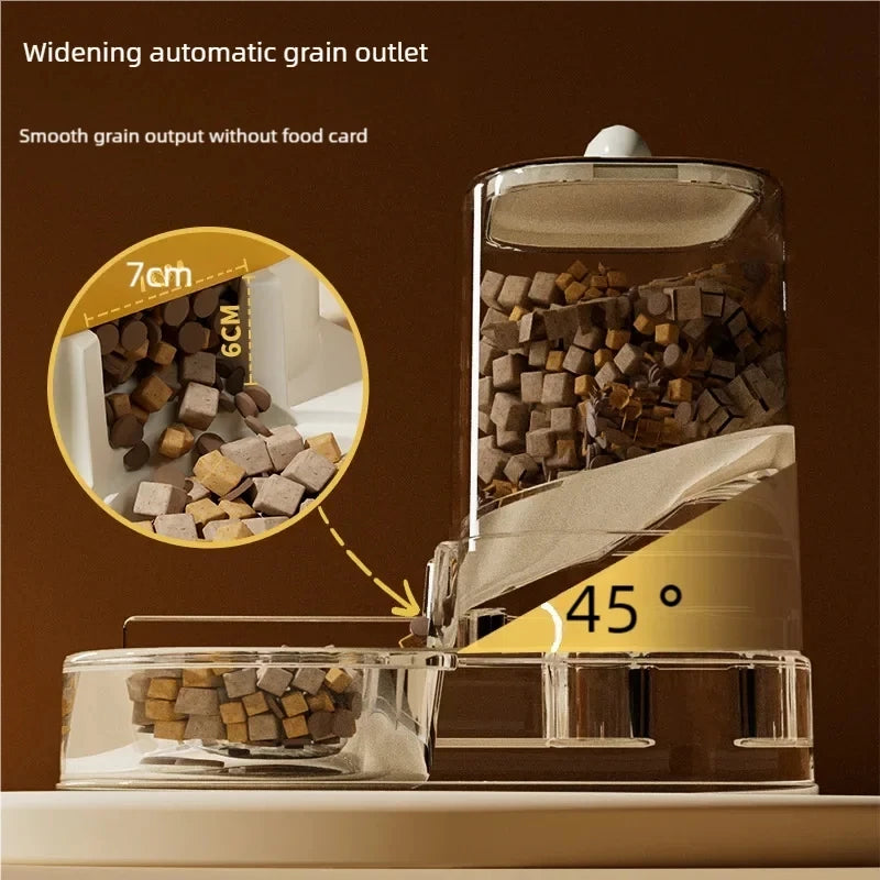 Cute Smiling Cat Automatic Feeder And Water Dispenser Pet Supplies Feeding Organizer Suitable for Cats And Small Dogs