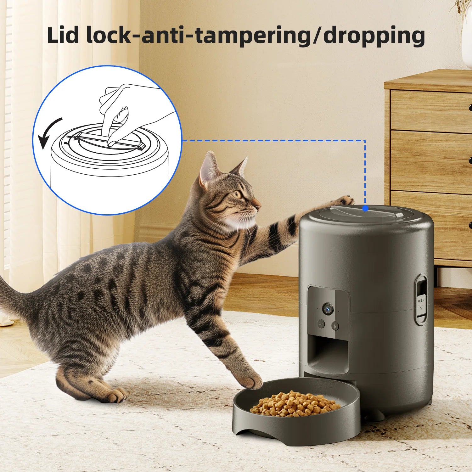 2L Camera Pet Feeder Timing Smart Automatic Feeder For Cats Dog Button WIFI APP Video Intelligent Dry Food Dispenser Dog Bowl